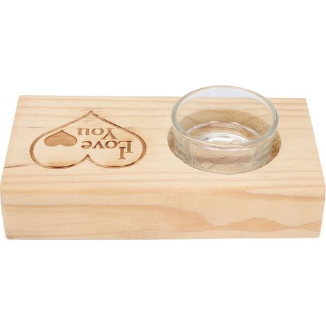Porte-bougie romantique en bois pour demande en mariage, décoration de table élégante pour fêtes et réceptions (1/5)