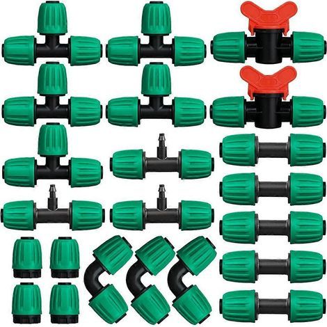 Kit de 22 pièces pour tuyaux d'irrigation goutte à goutte de 1/2 pouce, pièces détachées pour arroseurs. (1/5)