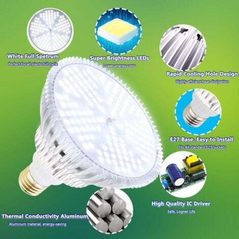 Lampe 100 W, 150 LED, blanc clair, E27, décoration intérieure, idroponica, serra, pieante grace, piantine, crescita, floritura, fruttificazione (1/3)