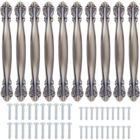 Set di 10 maniglie per mobili antiche vintage a forma di arco – maniglie per ante di mobili, maniglia per mobili vintage, maniglia per ante di mobili vintage, maniglia per porta vintage (interasse for