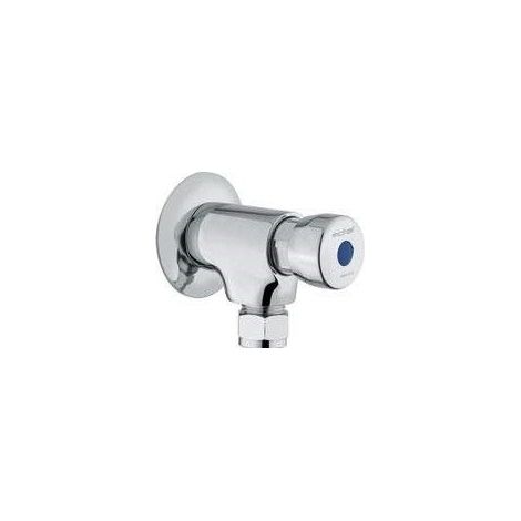 Idral – Robinet d'urinoir mural temporisé avec bouton poussoir – Arrêt chronométré 8 secondes à 3 bars – Laiton chromé résistant à l'usure