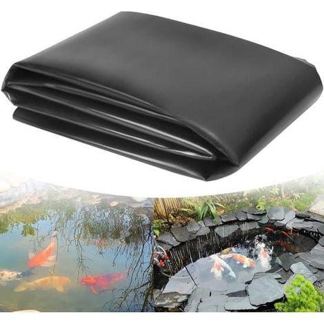 Bâche de bassin noire en PEHD 2 x 3 m - Bâche résistante pour bassins, fontaines et jardins aquatiques (1/3)