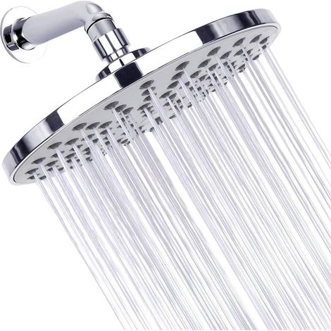 Pomme de Douche, Tete de Douche Rond 8 pouces, pommeau de douche pluie en Acier Inoxydable 304, facile à installer, Finition Chrome Poli (1/5)