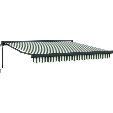 Maison Exclusive - Tenda da Sole Verde e Bianco 350 x 250 x 165 cm
