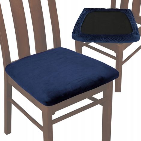 TESS Samt-Stuhlbezug in Marineblau