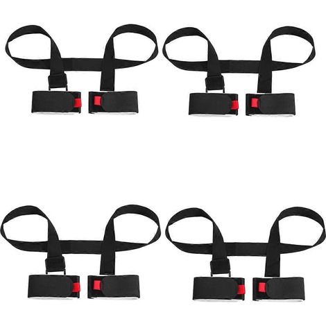 Lot de 4 sangles de transport réglables pour skis et bâtons, bretelles de transport de skis à l'épaule avec support rembourré (1/5)