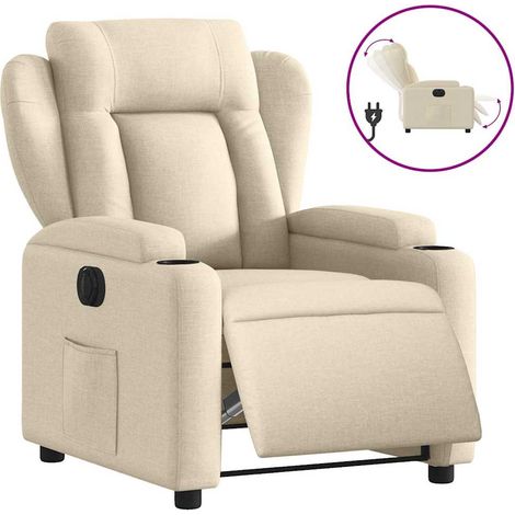 Maison Exclusive - Relaxsessel Elektrisch Creme Stoff (1/5)