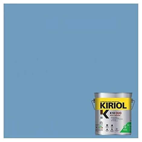 Peinture Bois et Métaux, Sous couche et Finition, Antirouille, sur Fer, Acier, Galvanisé, même rouillés, très opacifiant - 2.5 litres - RAL 5024. (1/4)