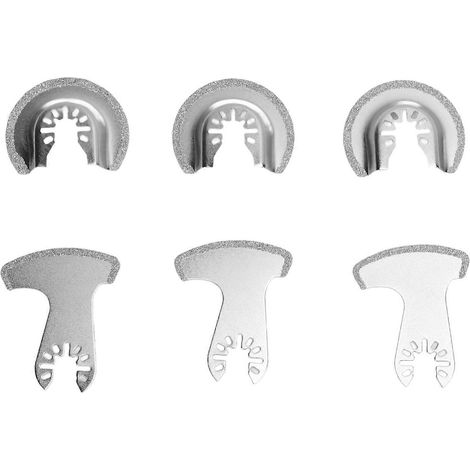 Ensemble de 6 lames de scie oscillantes à segments diamantés pour le travail du bois, en carbure, multifonctions