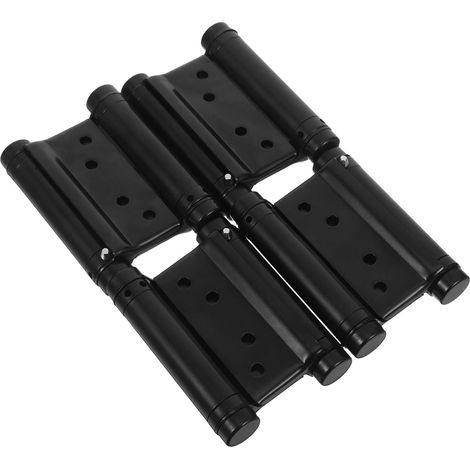 charnières de porte à Double Battant 4 Pcs en inox Noir (1/5)