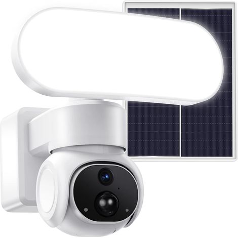 2K Camera Surveillance WiFi Exterieure sans Fil Solaire avec MicroSD 64 Go, 2.4GHz Camera Exterieur avec Panneau Solaire,360° PTZ,Vision Nocturne Couleur, Audio Bidirectionnel, PIR Sirène, IP65 (1/5)