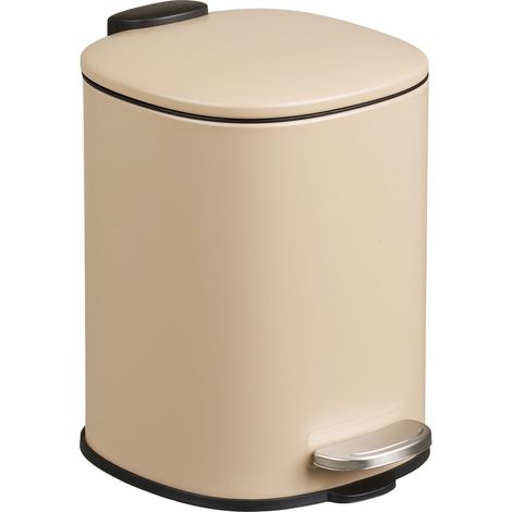 Pattumiera a pedale Lodi in metallo beige soft close 3 litri