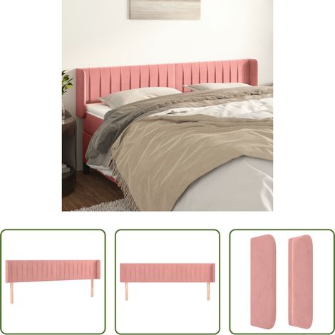 vidaXL Cabecero de terciopelo rosa 203x16x78/88 cm (1/5)