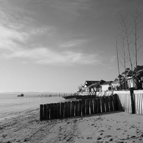 Tableau sur toile plage du Cap Ferret 45x45 cm - Impression sur Toile Murale Décorative - Image imprimée en HD sur Toile - Toile sur Châssis en Bois FSC - Fabriqué en France (1/4)