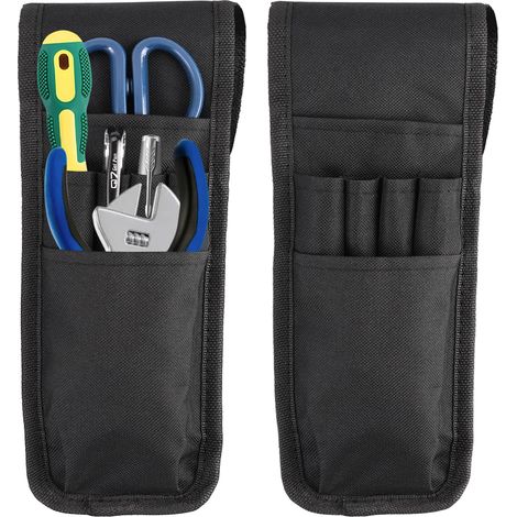 2 Pièces 28 x 9,5 cm Noir Porte-Stylo de Ceinture en Tissu Oxford Porte Outils Ceinture, Professionnelle Travail Homme Pochette à Outils Organisateu, pour Électricien, Plombier, Menuisier (1/5)