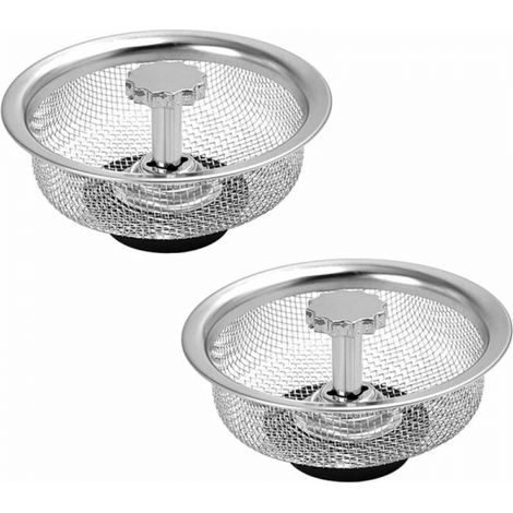 Spülbeckenfilter, Spülbeckenstöpsel, 2x Edelstahl-Küchenspülenfilter für Küchenspüle, Badezimmer, Durchmesser 3,26'' (1/5)