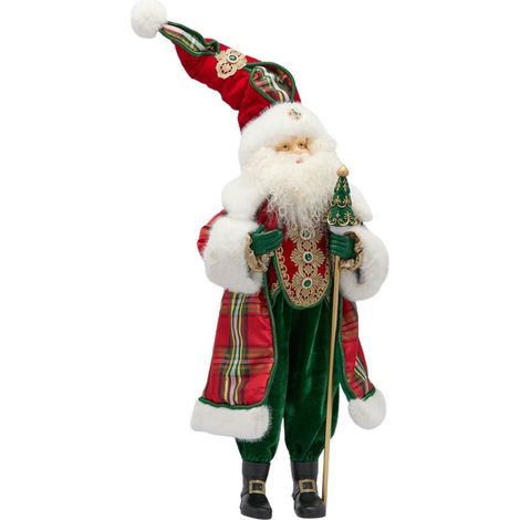 EDG Enzo De Gasperi Babbo Natale con Bastone H98 cm Verde Rosso – Decorazione Natalizia (1/5)