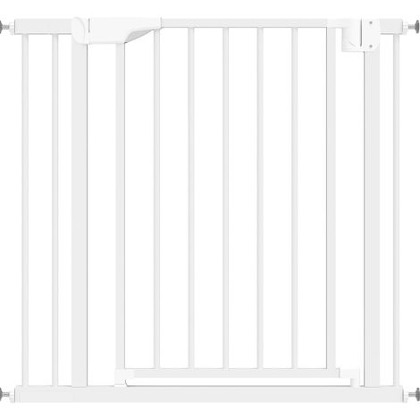 CHICFURN Cancelletto di sicurezza per bambini e animali 76-89 x 76 cm bianco senza fori (1/5)