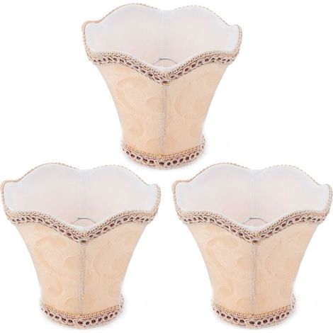 3 pièces lustre abat-jour moderne E14 ClipOn abat-jour en tissu pour hôtels KTV Clubs abricot (1/4)