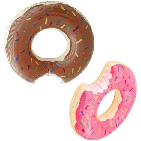 Baby swimming ring, donut seat, pink donut + brown donut, swimming seat, child seat (suitable for children aged 7-10 years) (1/5)