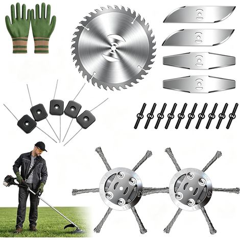25 Stück Rasentrimmer Zubehör Set für Akku Ersatzklingenset (1/5)