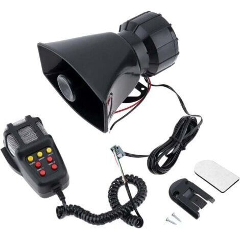 Sirène de police Sirène Haut-Parleur 7 Sons Amplificateur Alarme Voiture avec micro Haut-parleur 12V 100W PA Système D'enceintes D'urgence Sirène d'alarme