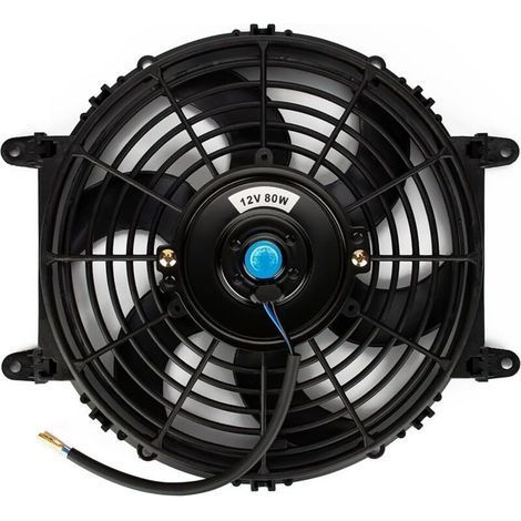 Ventilateur de refroidissement électrique universel - Ventilateur de radiateur 12 V - Pales de ventilateur moteur - 80W - Kit de montage (23cm) (1/5)