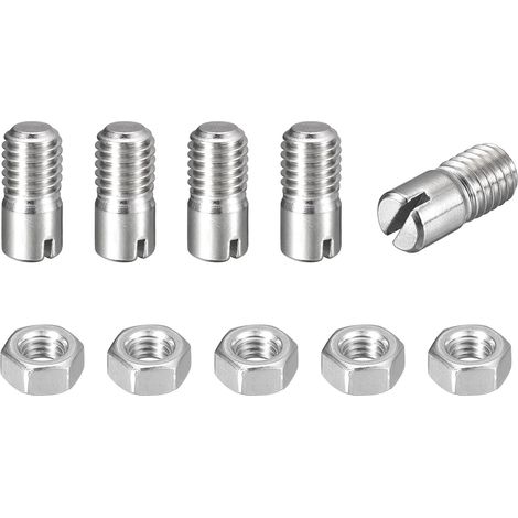 5Pcs Goujon Cylindrique À Fente M8 x 16mm 304 Acier Inoxydable (1/5)