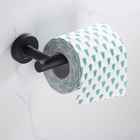 Portarotolo da parete in acciaio inox con ripiano portaoggetti per accessori da bagno. (1/5)