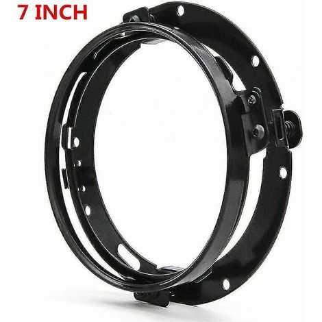Phare avant rond à LED de 7 pouces pour moto Harley Softail Touring Ultra Classic Electra Street Glide Road King Yamaha - Support noir (1/4)