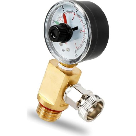 Manuelle Entlüftungsventile aus Messing mit Manometer für Schwimmbadfiltersysteme, Schwimmbadwartungszubehör (1/5)
