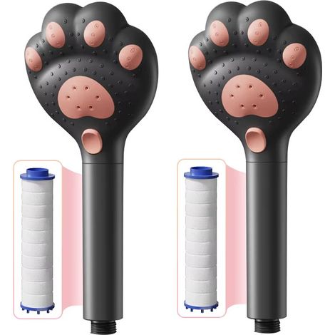 2Pomme de Douche pour Salle de Bain - Griffe de Chat Amusante avec Filtre - 3 Débits Ajustables, Douchette Main (1/5)