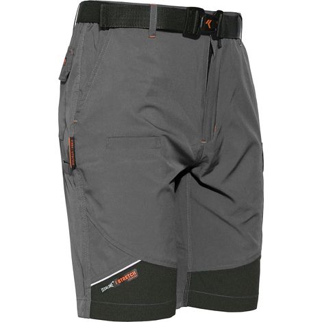 Issaline 8836B-080 Extrem hellgraue Arbeits-Bermudashorts schwarzen Einsätzen L