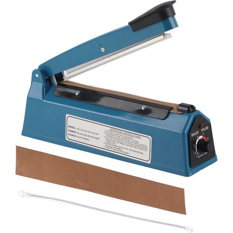 PFS‑200 300W Soudeuse manuelle à sacs 8 po, machine à sceller par impulsion avec minuterie réglable, fiche américaine AC110V (1/5)