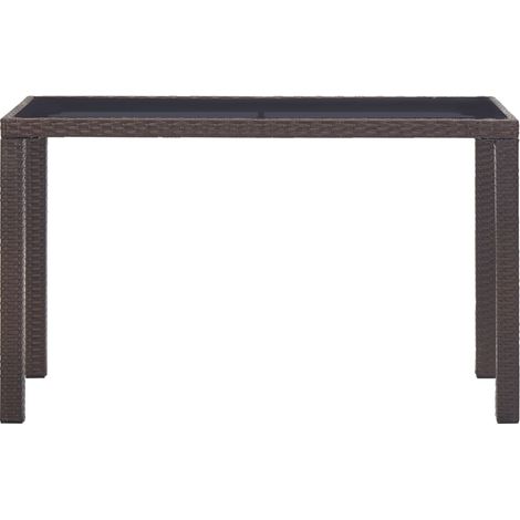 Table de jardin Table d'extérieur Marron 123x60x74 cm Résine tressée (1/5)