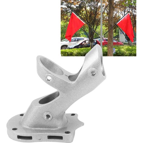 Soporte para bandera ajustable a 45° fabricado en aleación de aluminio resistente a la corrosión, con base reforzada y 3 puntos de fijación para montaje en columna o pared. Tornillos y anclajes inclui (1/5)