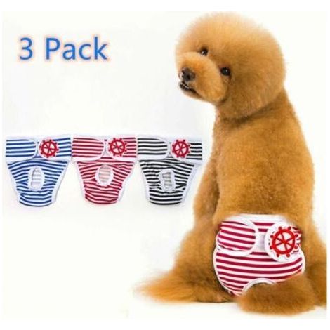 3er-Pack Hygienewindeln für Hunde, wiederverwendbar und waschbar, Periodenschutz, Haustiere und Katzen (M) Y (1/4)