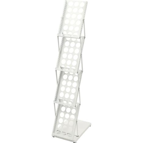 Revistero plegable de 4 niveles, color blanco. (1/2)