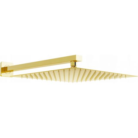 Mexen Slim Kopfbrause 30 x 30 cm mit Duscharm, Gold - 79130112-50