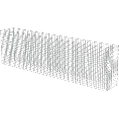 Aiuola rialzata fioriera piante fiori gabbione giardino acciaio zincato 360 x 50 x 100 cm 020001295