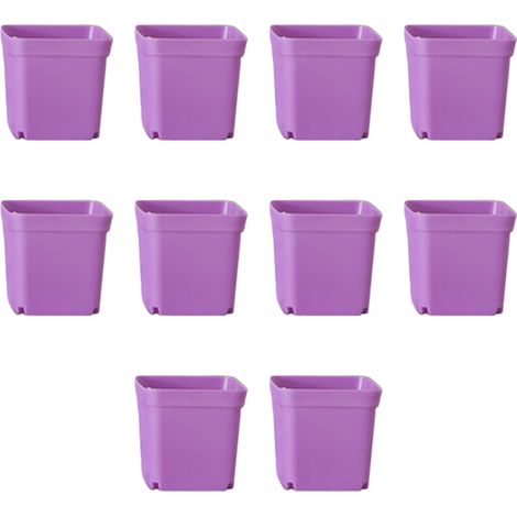 Macetas de plástico – Mini macetas en varios colores (10 unidades) – PP de alta calidad con orificio de drenaje – 5,5 x 5,5 x 4,5 cm (1/5)