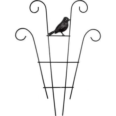 Support pour Vigne de jardin en Métal Noir Treillis pour Climbing Plants Tabouret métallique pour plantes horticoles porté Soutien taille 40x30cm (1/5)