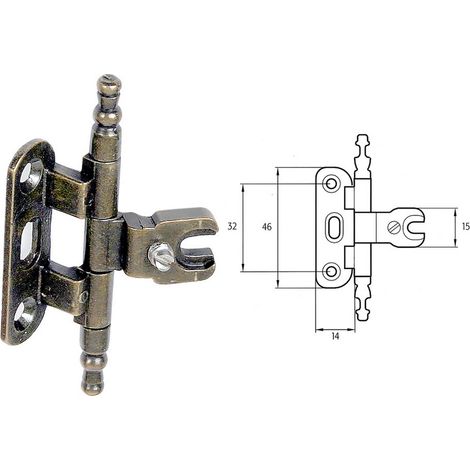 2PZ CERNIERA PER MOBILI 'A0058' bronzata