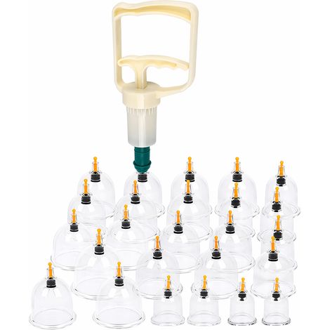 Cupping - Vasos De Succión Con Bomba De Vacío - Para Cara Y Cuerpo - 24 Unidades (1/5)