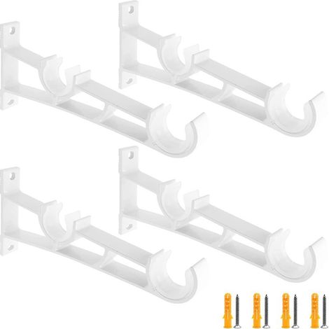 Accessoires pour tringle à rideaux double rail blanche de style romain : support de tringle à rideaux en fer.