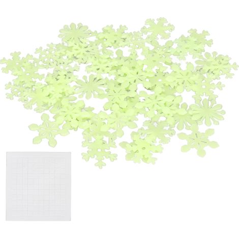 Lot de 50 stickers muraux lumineux Noël, déco phosphorescente cadeau pour salon chambre maison, vert (1/5)