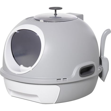 Bac à litière pour chat maison de toilette portable pour chat tiroir à litière porte coulissante battante lucarne + pelle
