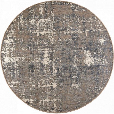 Tapis Rond Extérieur et Intérieur Gris en Polypropylène Diamètre 160 cm Résistant à l'Eau - PANGIVO (1/3)