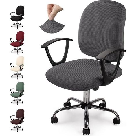 Funda silla oficina (modelo dividido), silla ordenador, silla giratoria, lavable silla oficina, silla giratoria ordenador (Silla no incluida) (1/5)