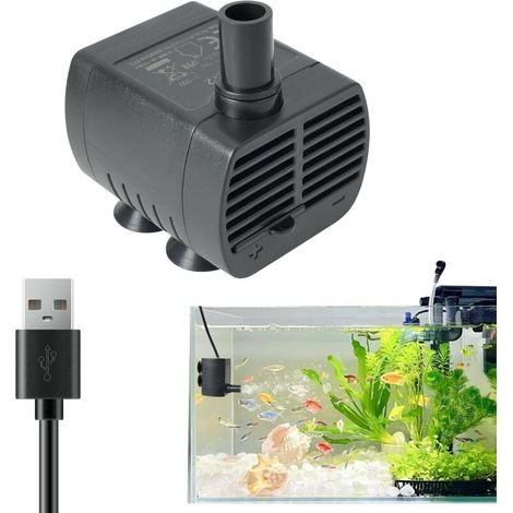 Mini submersible water pump (200 l/h adjustable, 1 – 3 W), ultra-quiet cat fountain pump with 1.5 m cable, aquarium pump for aquarium, pond fountain, hydroponics MUMU (1/4)